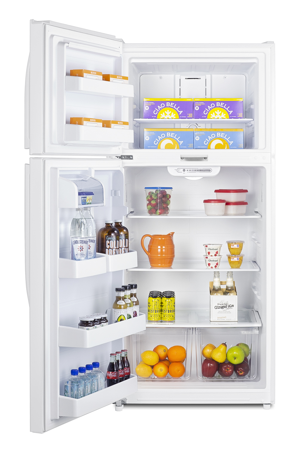 18 cu.ft. frost-free refrigerator-freezer in white with combination lock